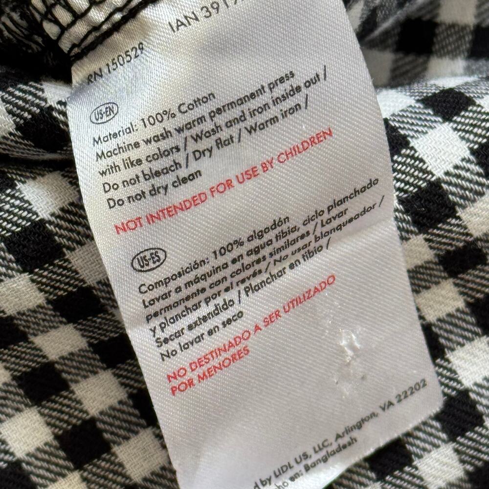 Esmara Black White Plaid Flannel Button Down Long Tunic Shirt Women’s Size 14 - Picture 9 of 9
